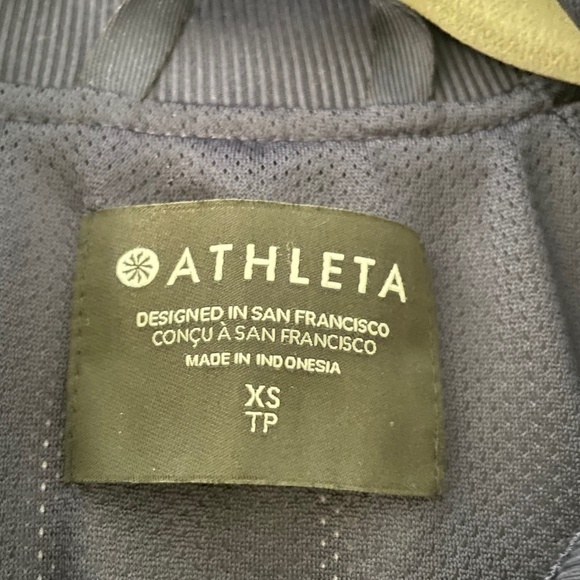 Athleta Brooklyn Bomber Jacket II Navy Blue Camo Full Zip Lined Stretch size XS - Picture 11 of 11